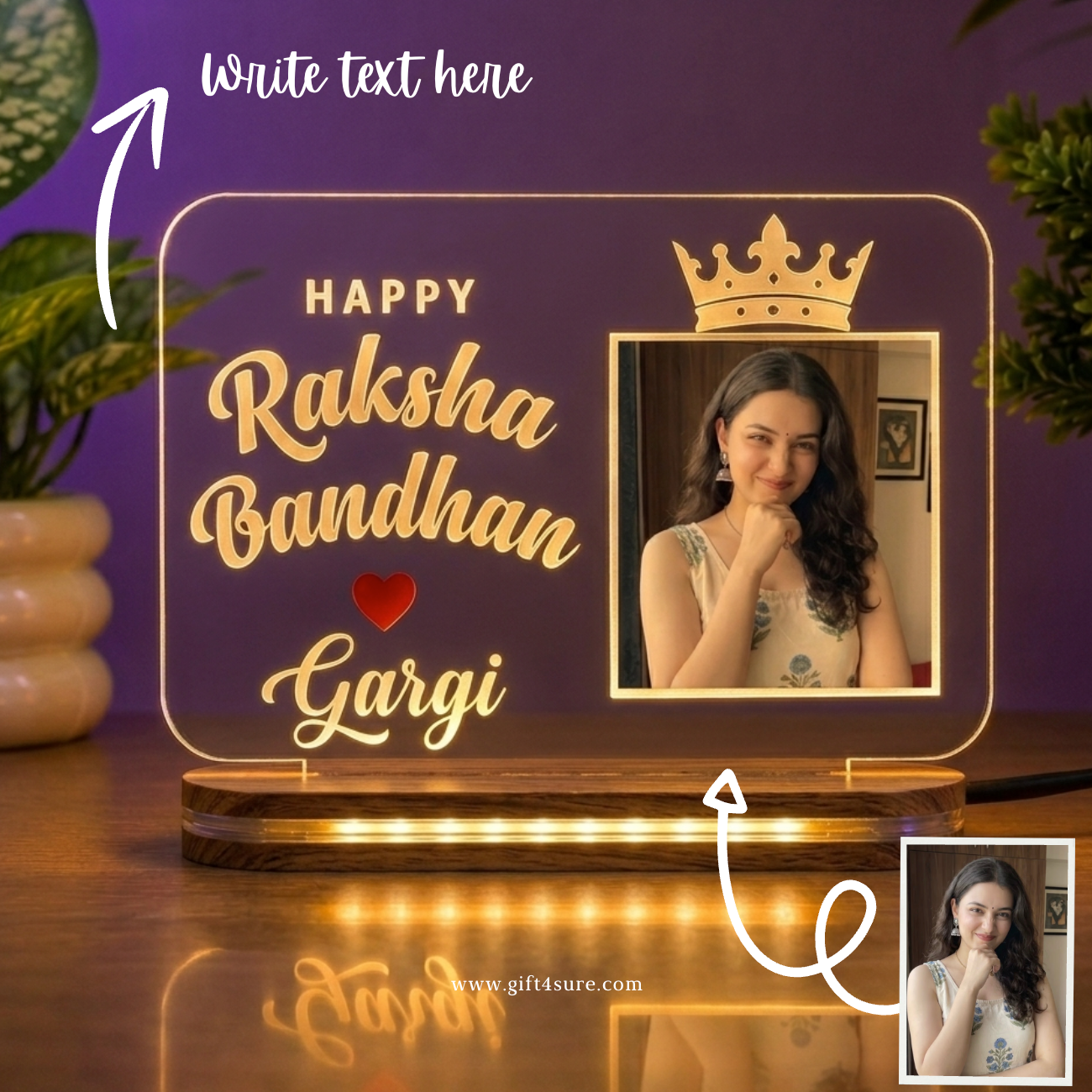 PHOTO ACRYLIC LED LAMP(RAKSHA BANDHAN EDITION )