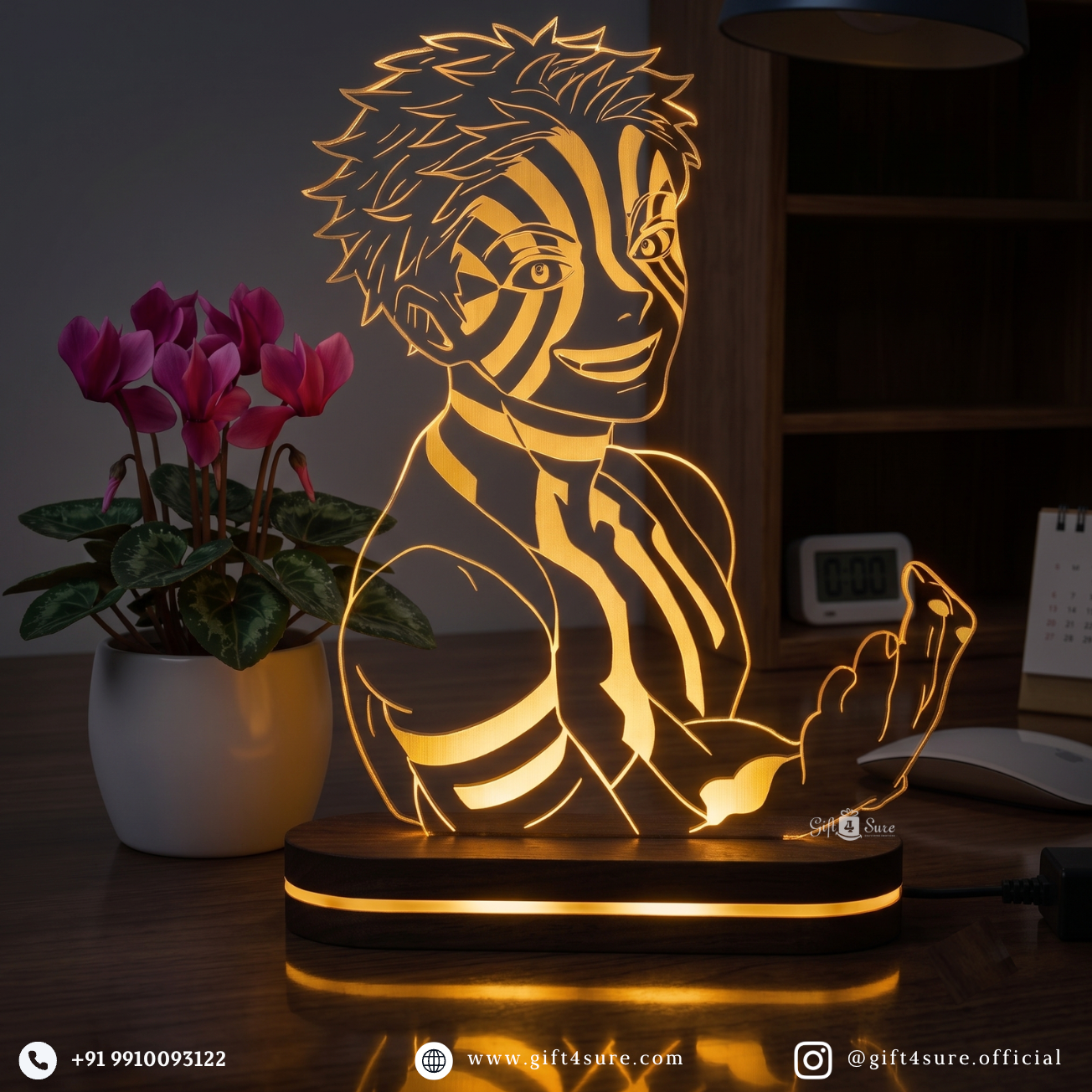 DEMON SLAYER: AKAZA ANIME LED LAMP (MULTICOLOR)
