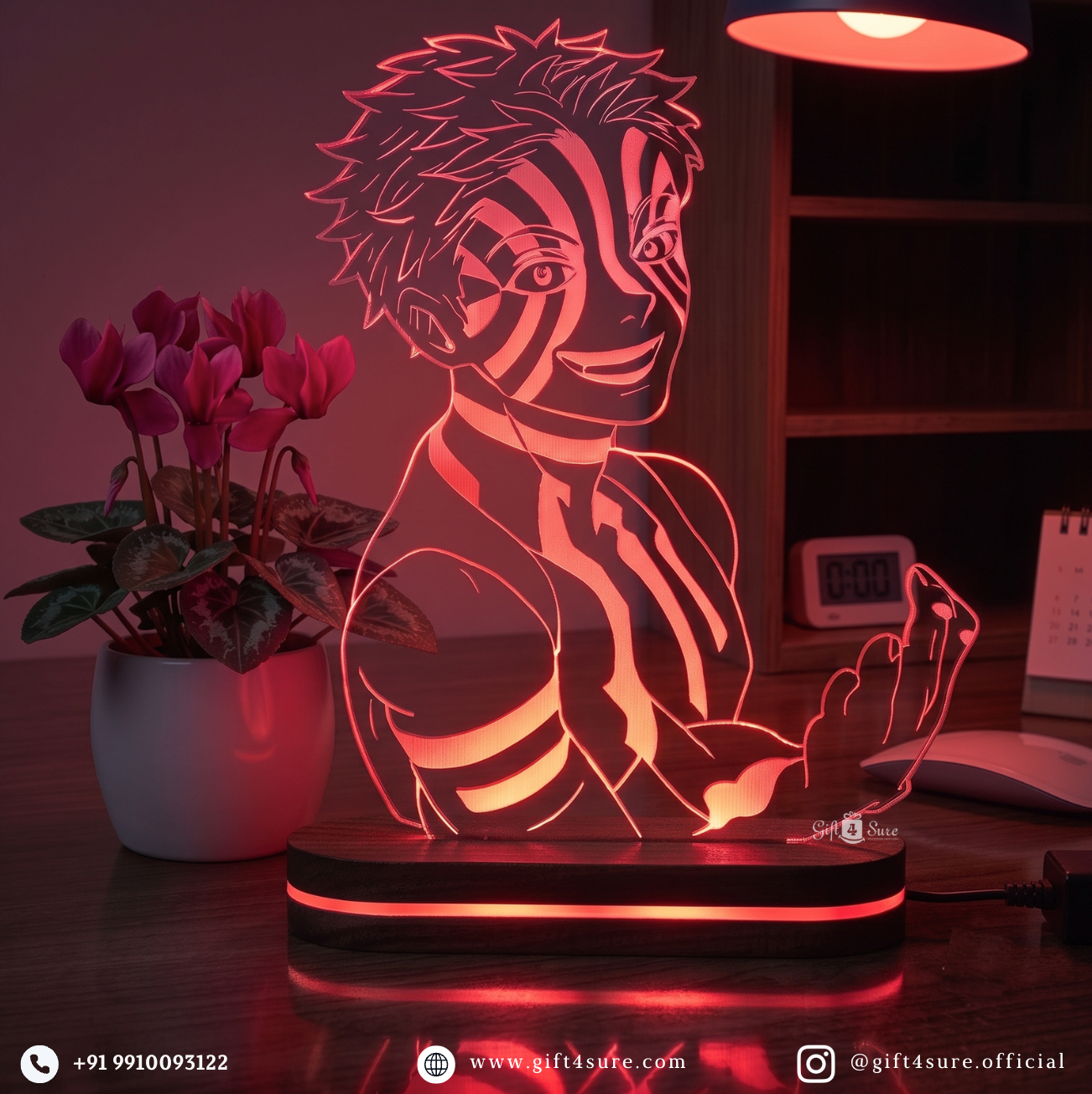 DEMON SLAYER: AKAZA ANIME LED LAMP (MULTICOLOR)