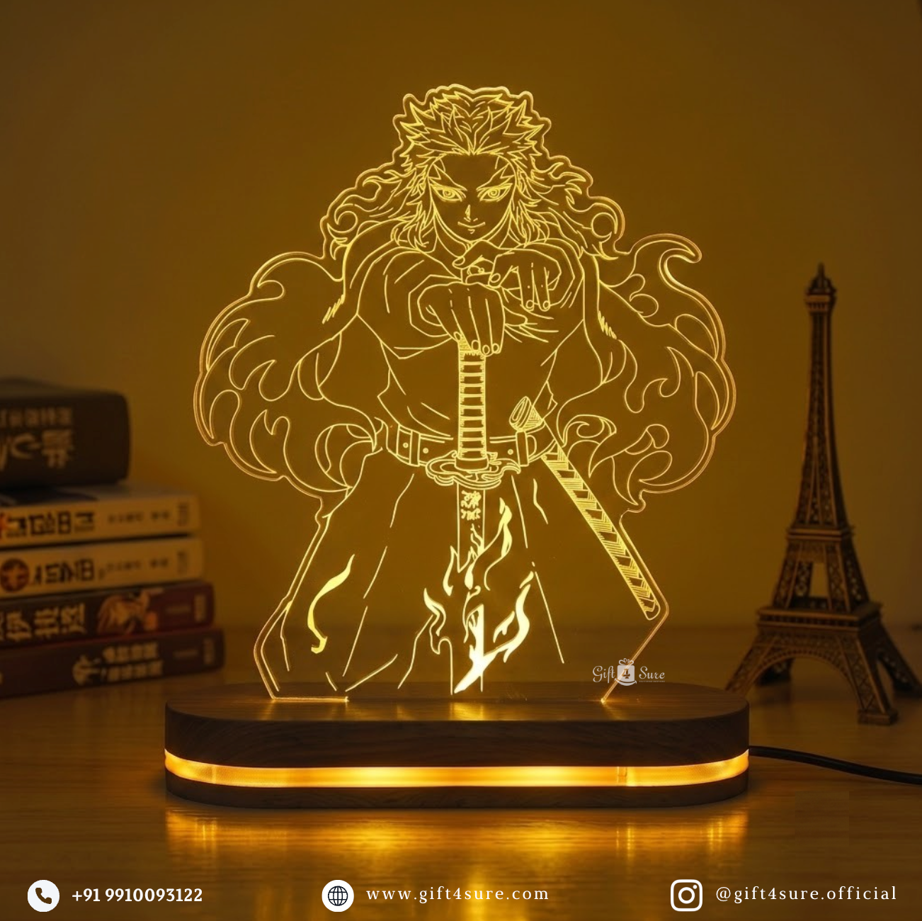 DEMON SLAYER: KYOJURO RENGOKU ANIME LED LAMP (MULTICOLOR)