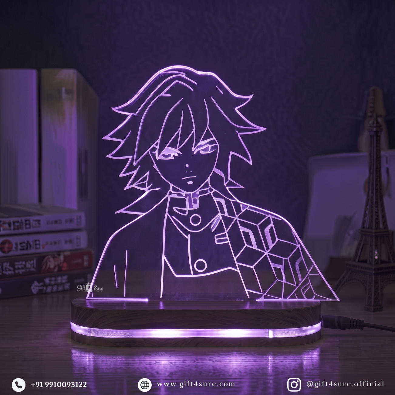 DEMON SLAYER: GIYU TOMIOKA ANIME LED LAMP (MULTICOLOR)