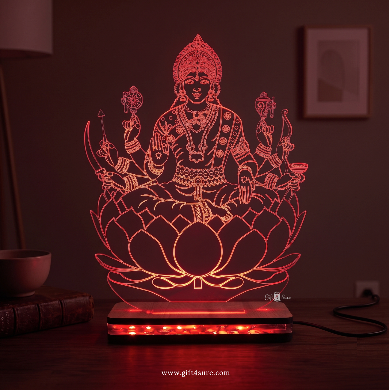 LAXMI MATA ACRYLIC LED LAMP (MULTICOLOR)