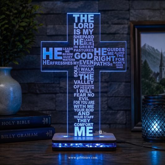 CRUCIFIX HOLY CROSS ACRYLIC LED LAMP (MULTICOLOR)