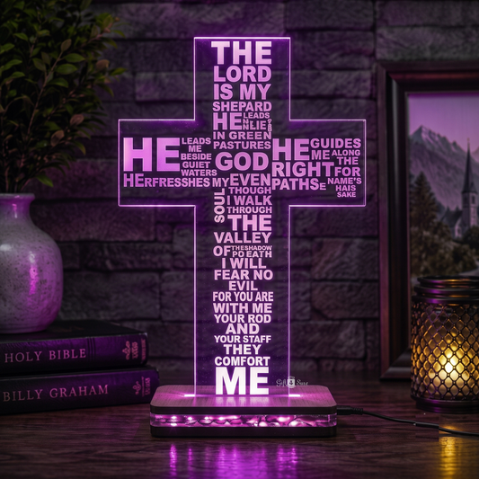 CRUCIFIX HOLY CROSS ACRYLIC LED LAMP (MULTICOLOR)