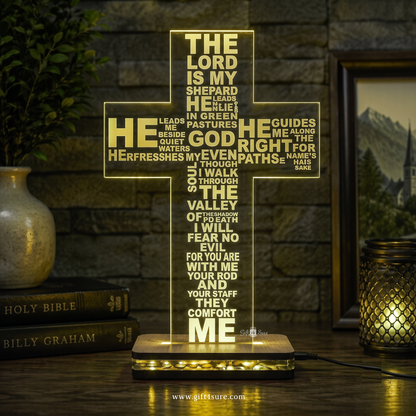 CRUCIFIX HOLY CROSS ACRYLIC LED LAMP (MULTICOLOR)