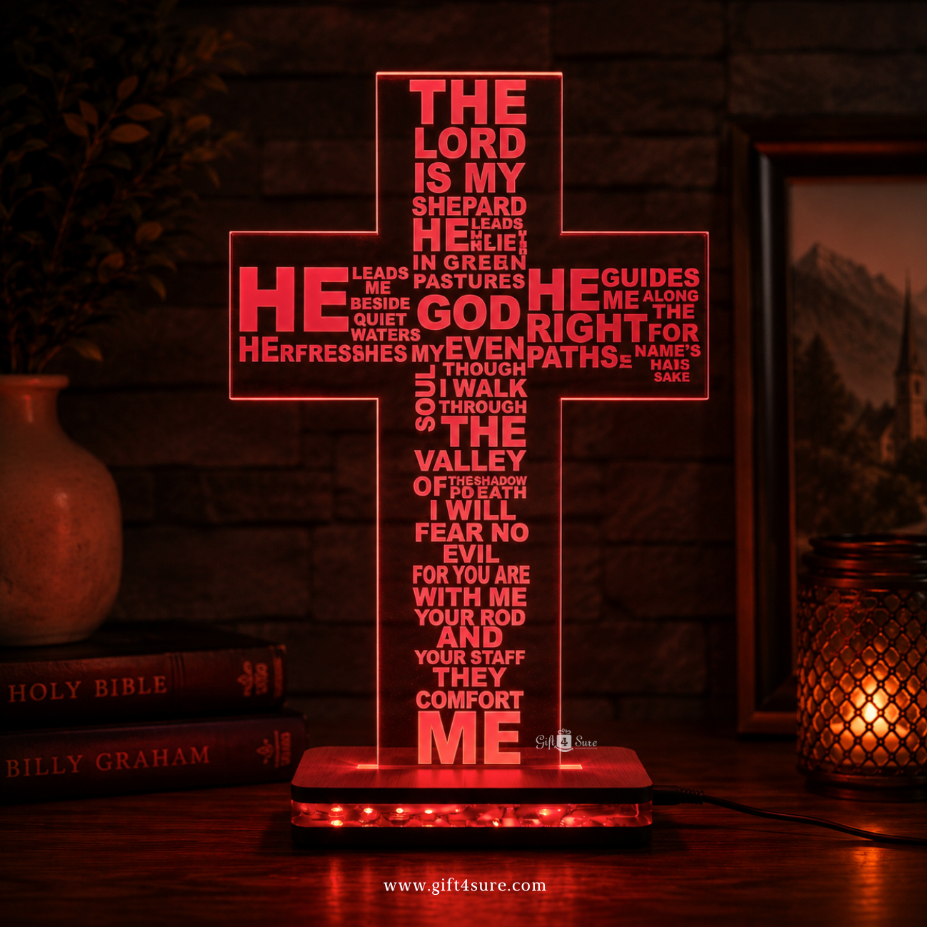 CRUCIFIX HOLY CROSS ACRYLIC LED LAMP (MULTICOLOR)