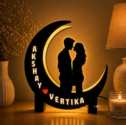 PERSONALIZED COUPLE MOON LED LAMP