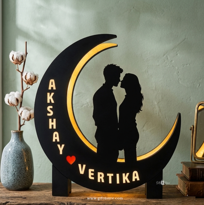 PERSONALIZED COUPLE MOON LED LAMP