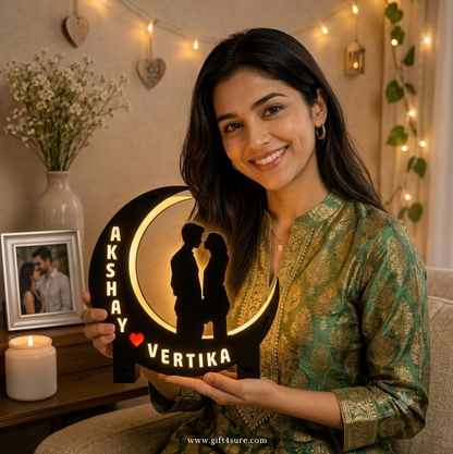 PERSONALIZED COUPLE MOON LED LAMP