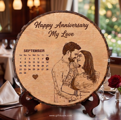 NATURAL WOODEN SLICE PHOTO FRAME-3