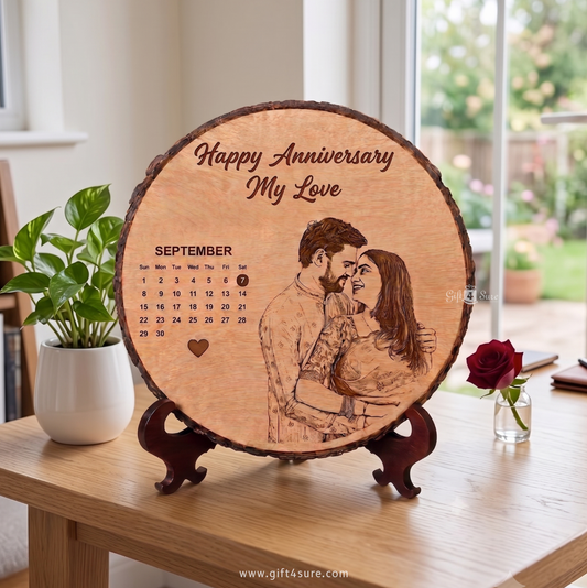 NATURAL WOODEN SLICE PHOTO FRAME-3