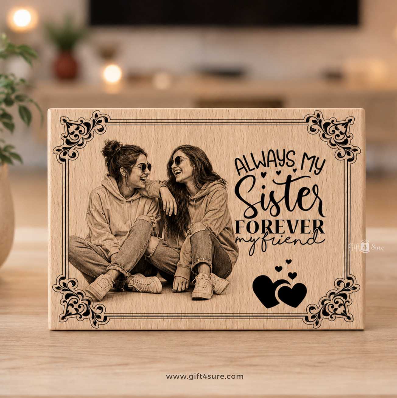 SISTER WOODEN ENGRAVED PLAQUE