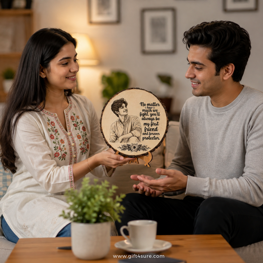 NATURAL WOODEN SLICE PHOTO FRAME- 4