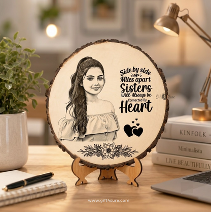 NATURAL WOODEN SLICE PHOTO FRAME- 3