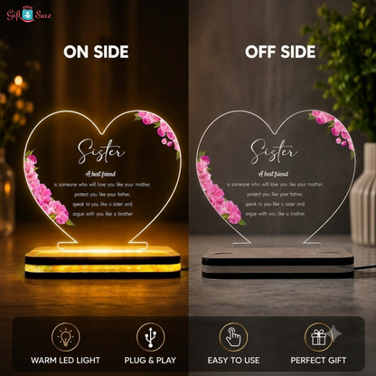 SISTER HEART ACRYLIC LED LAMP
