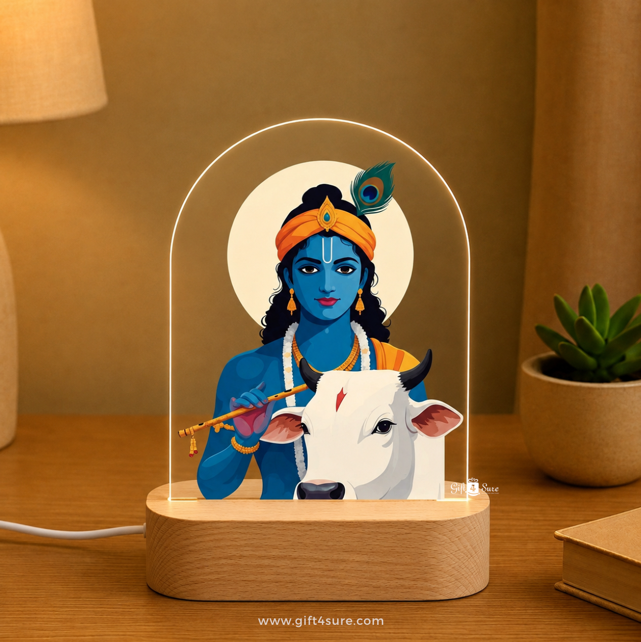 LORD KRISHNA ACRYLIC LED LAMP