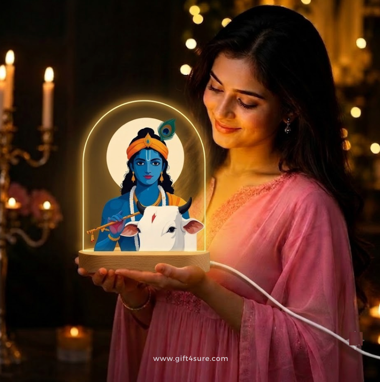LORD KRISHNA ACRYLIC LED LAMP