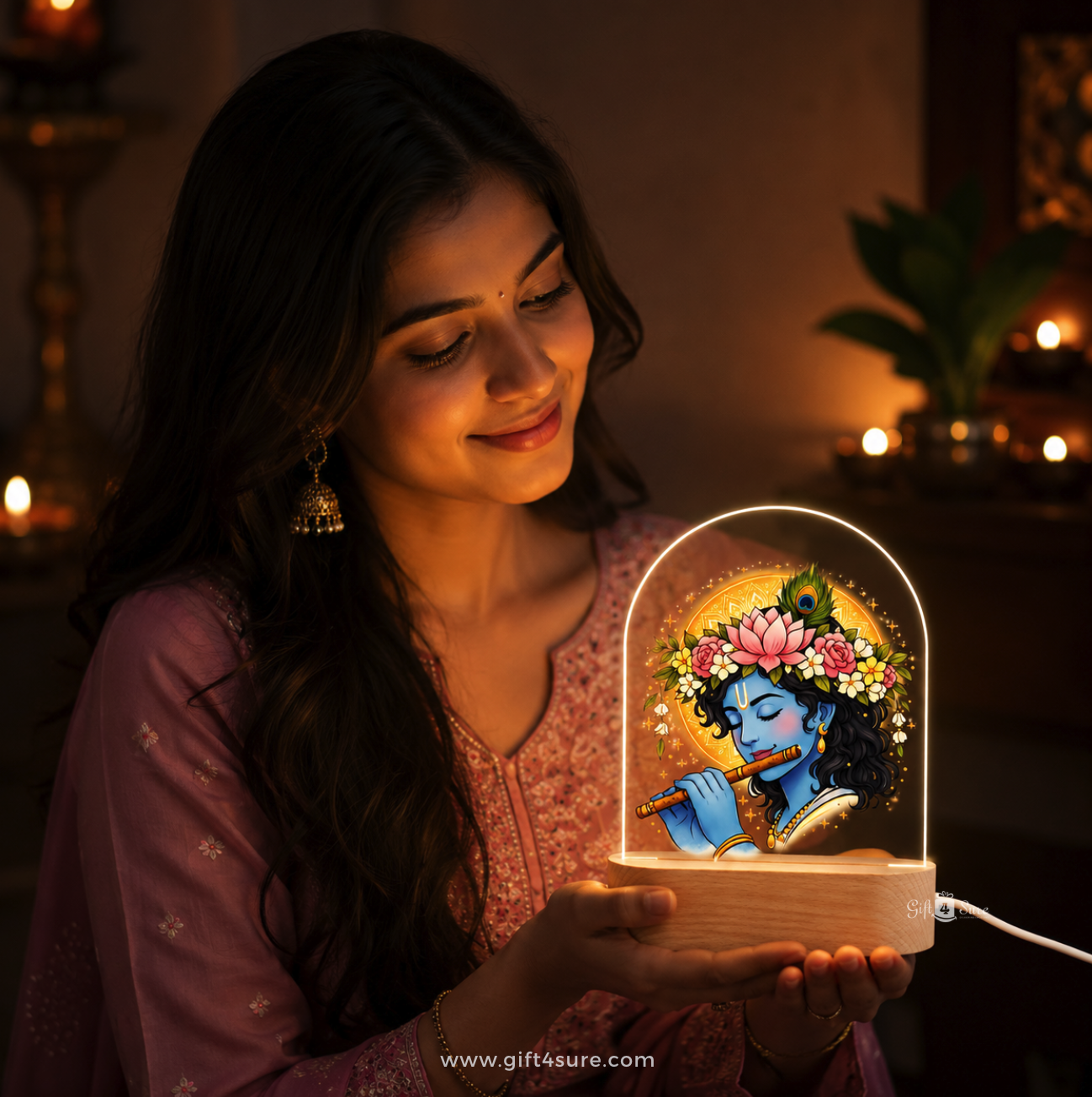 LORD KRISHNA ACRYLIC LED LAMP-2