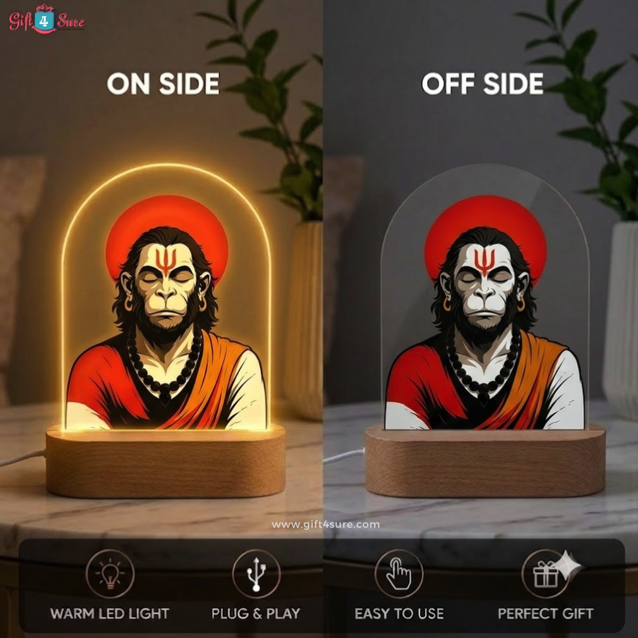 LORD HANUMAN ACRYLIC DESK DECOR