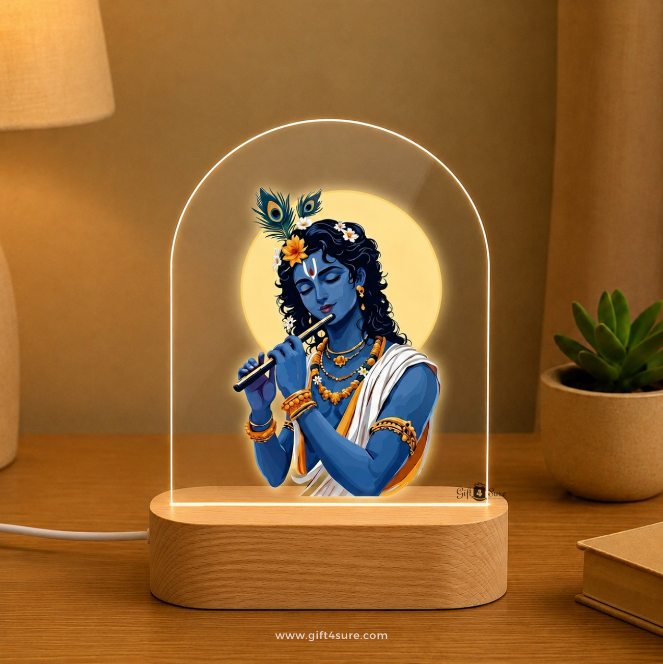LORD KRISHNA ACRYLIC LED LAMP-3