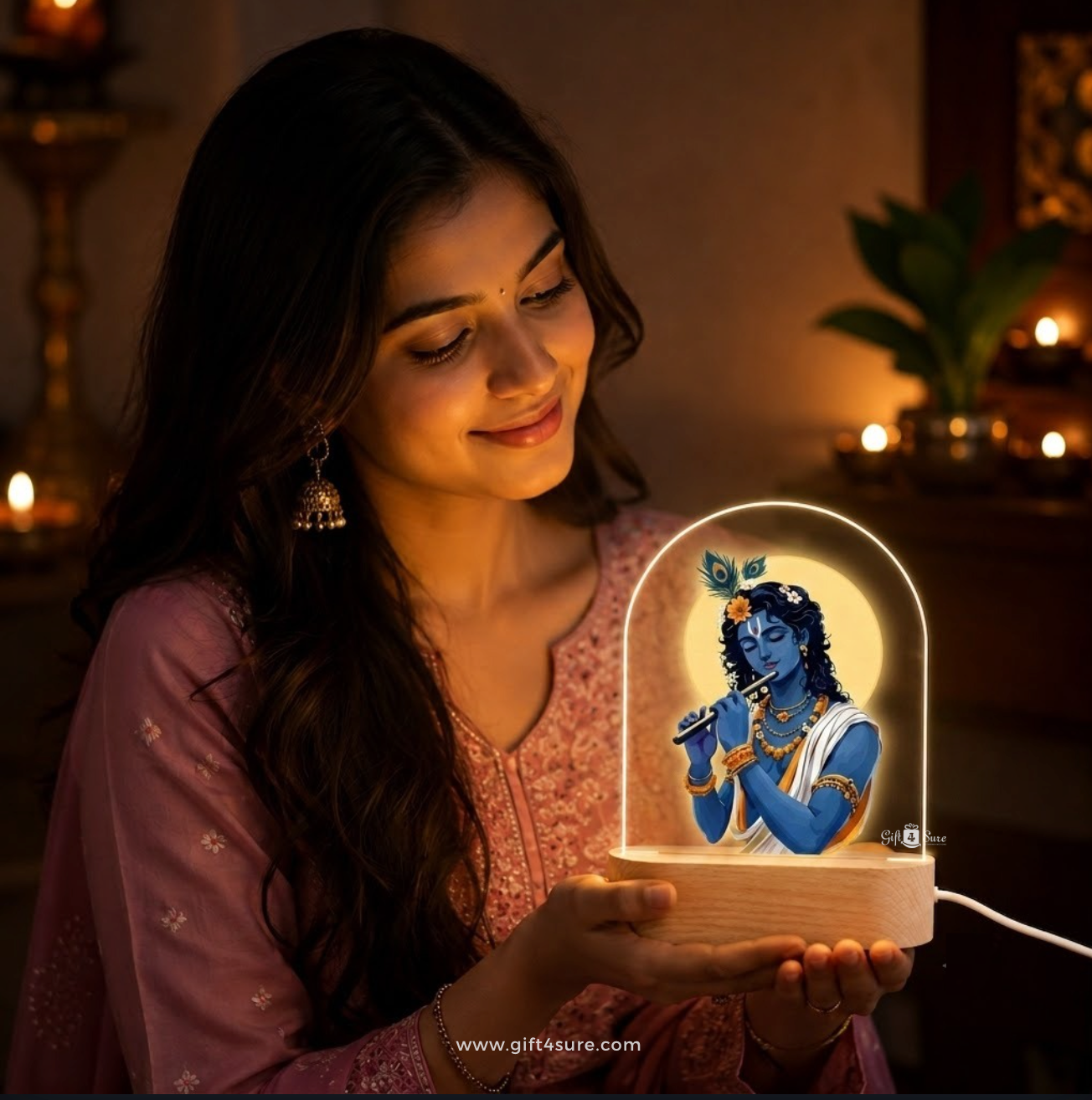 LORD KRISHNA ACRYLIC LED LAMP-3