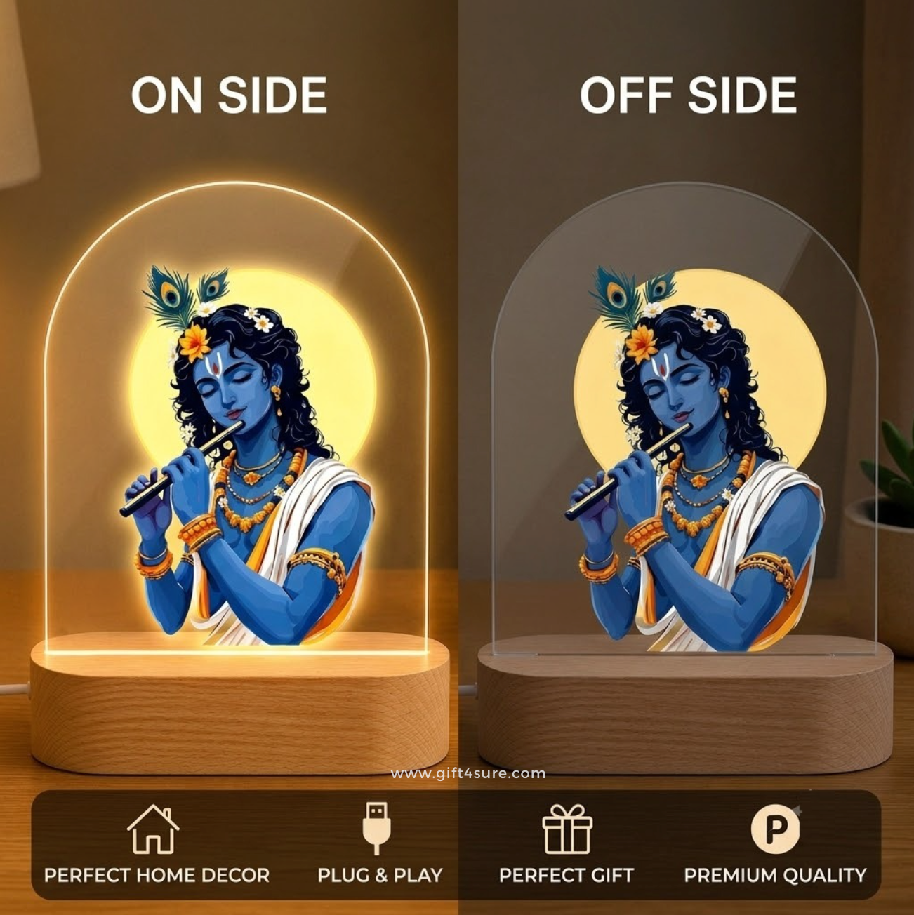 LORD KRISHNA ACRYLIC LED LAMP-3
