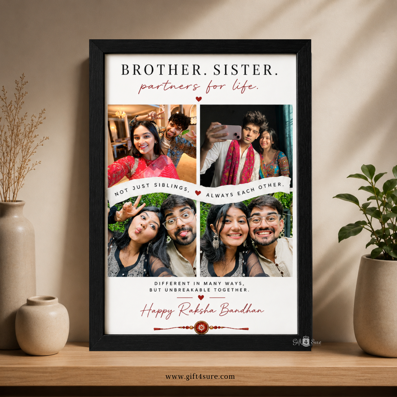 BROTHER-SISTER PHOTO COLLAGE FRAME