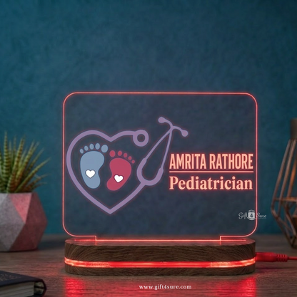 PEDIATRICIAN DOCTOR ACRYLIC LED LAMP (MULTICOLOR)