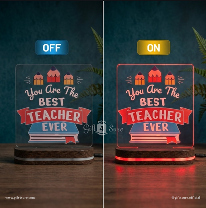 BEST TEACHER ACRYLIC LED LAMP (MULTICOLOR)