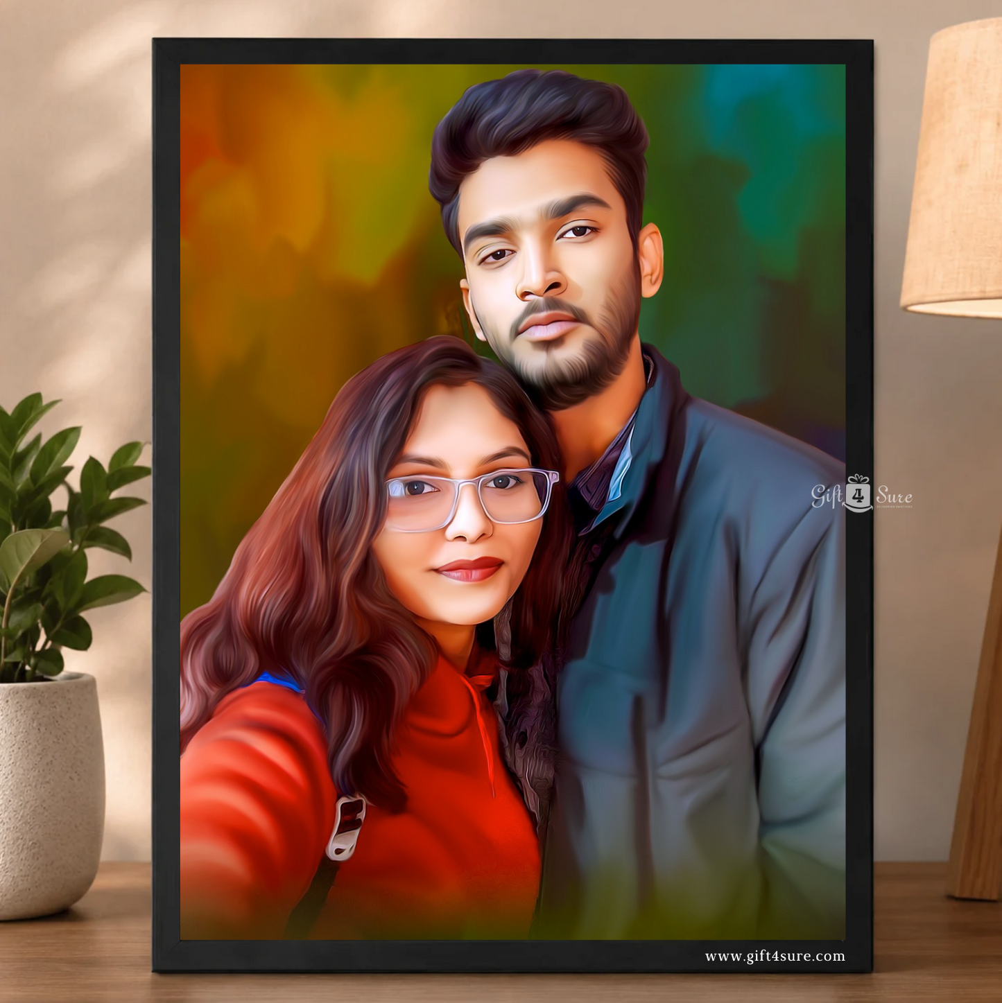 COUPLE OIL SMUDGE PAINTING