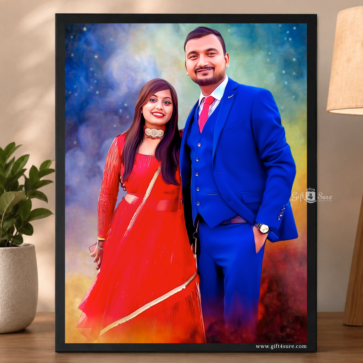 COUPLE OIL SMUDGE PAINTING