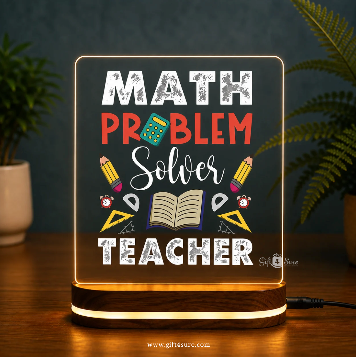 MATH TEACHER ACRYLIC LED LAMP