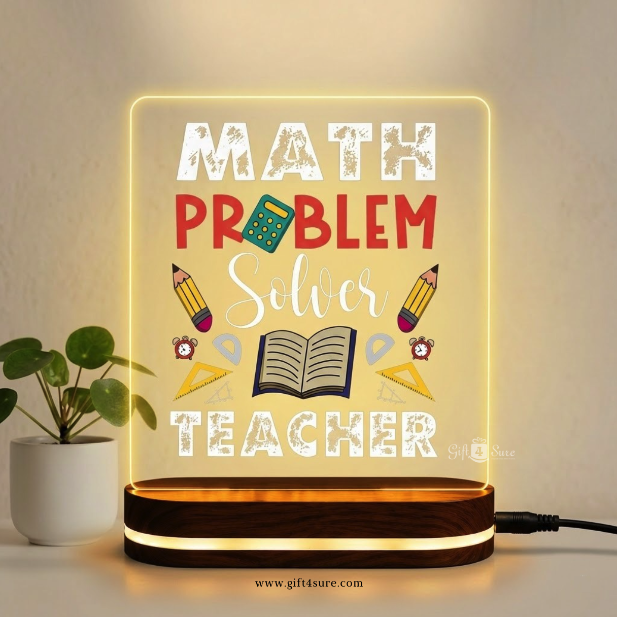 MATH TEACHER ACRYLIC LED LAMP