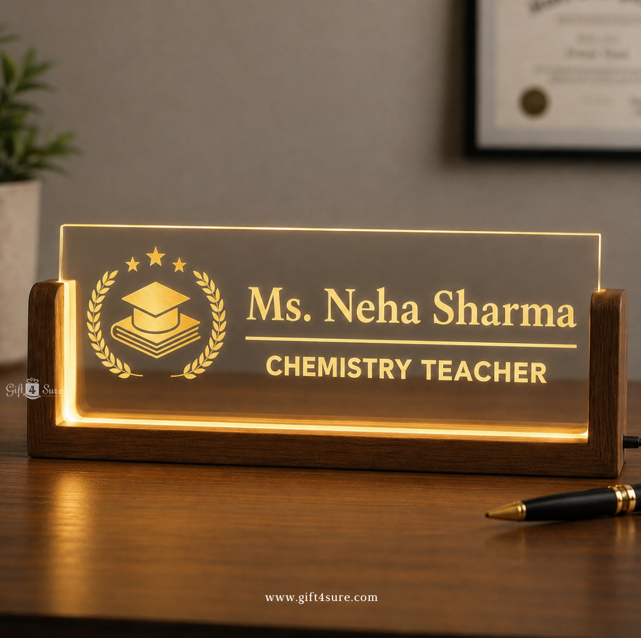 TEACHER'S DESK LED NAMEPLATE