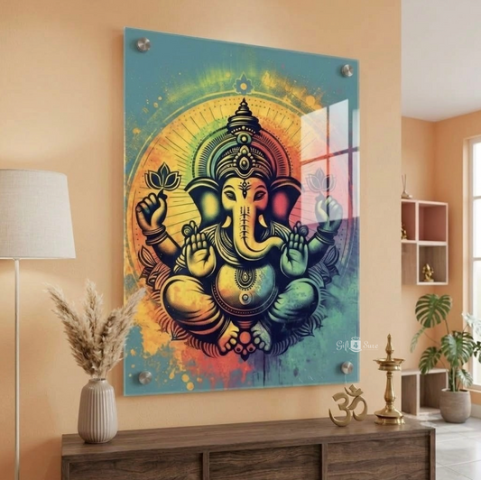 LORD GANESHA UV PRINTED ACRYLIC WALL FRAME-1