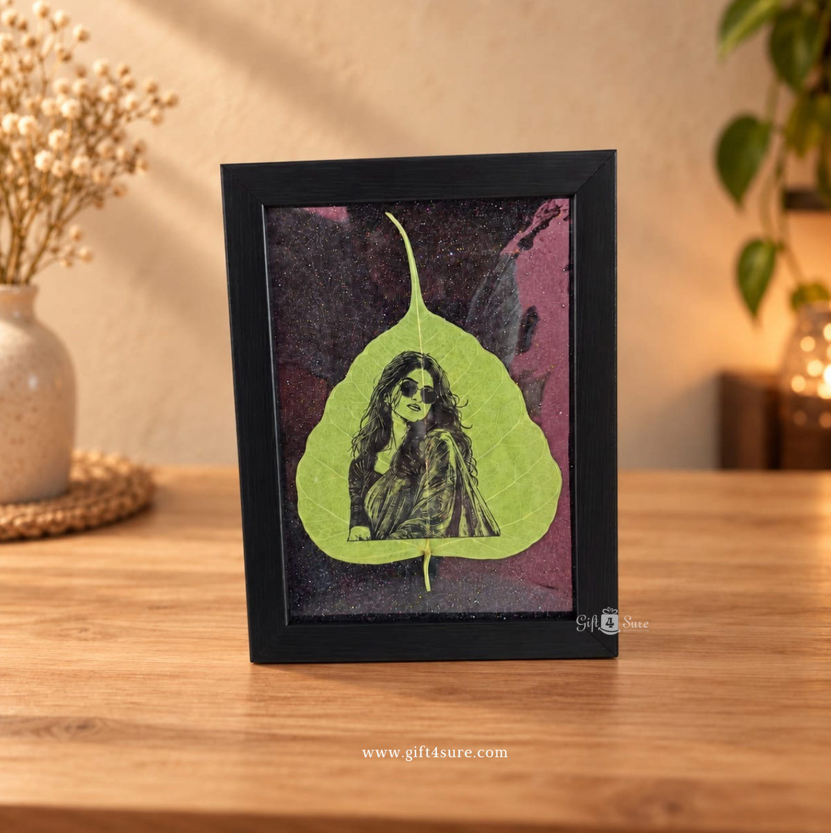 ORIGINAL DRIED LEAF PHOTO ART FRAME