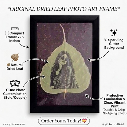 ORIGINAL DRIED LEAF PHOTO ART FRAME