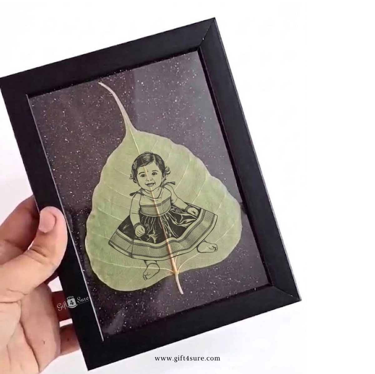 DRIED LEAF BABY PHOTO ART FRAME