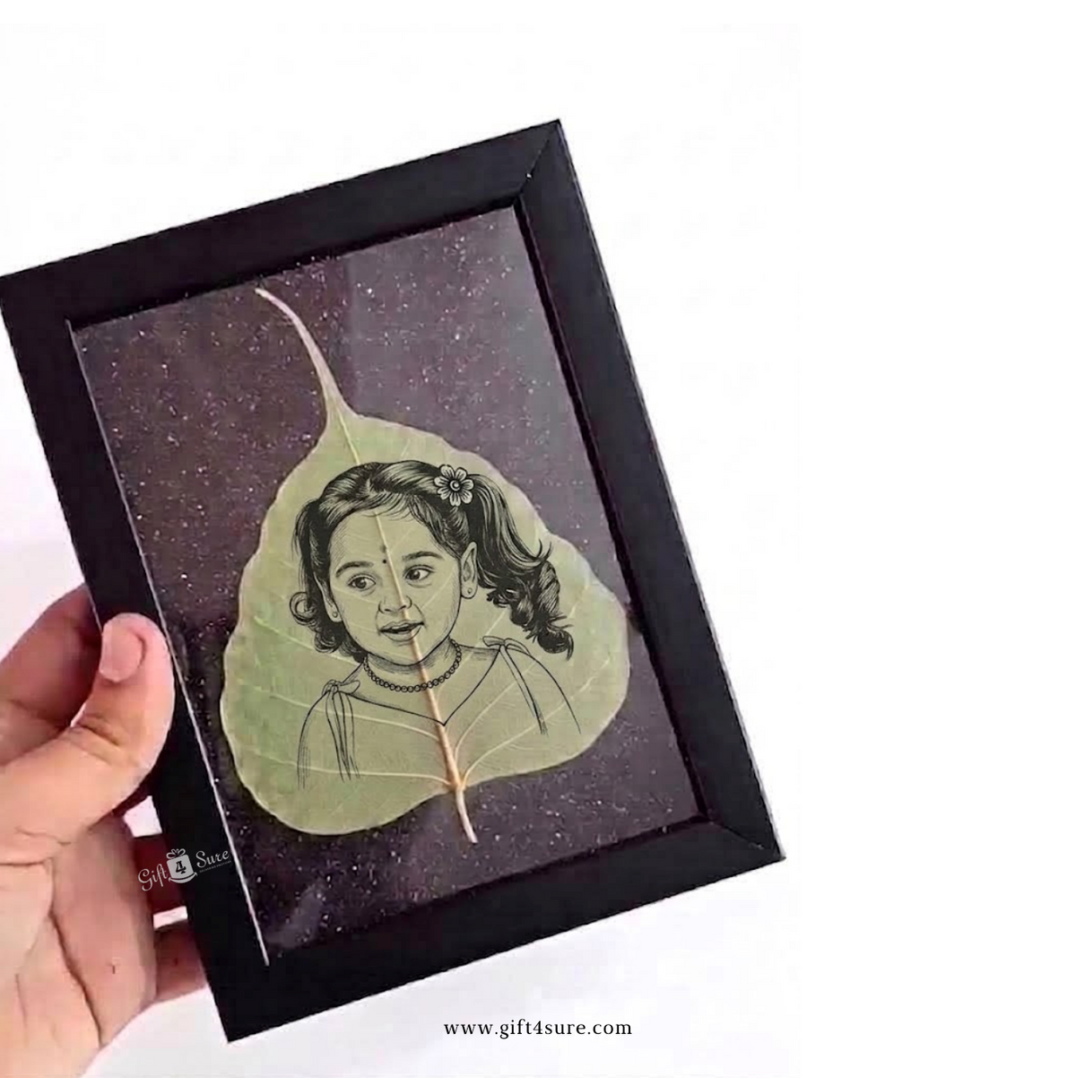 DRIED LEAF BABY PHOTO ART FRAME