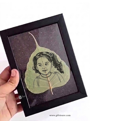 DRIED LEAF BABY PHOTO ART FRAME