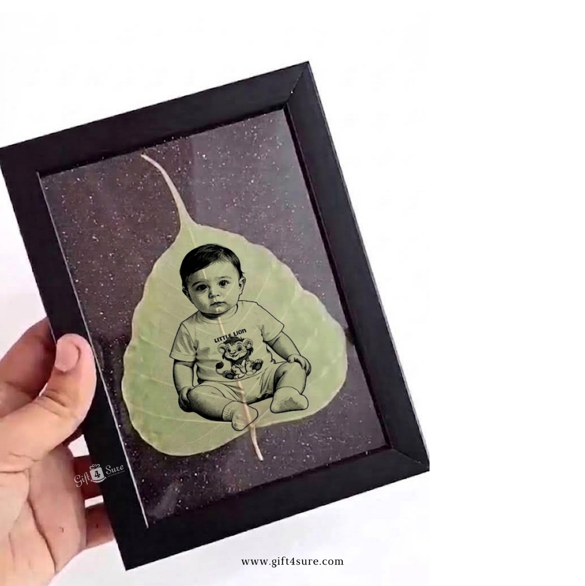 DRIED LEAF BABY PHOTO ART FRAME