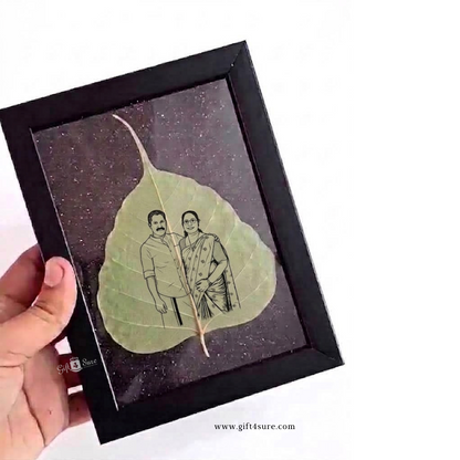 DRIED LEAF COUPLE PHOTO ART FRAME