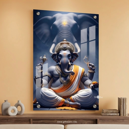 LORD GANESHA UV PRINTED ACRYLIC WALL FRAME-3
