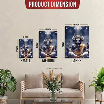 LORD GANESHA UV PRINTED ACRYLIC WALL FRAME-3