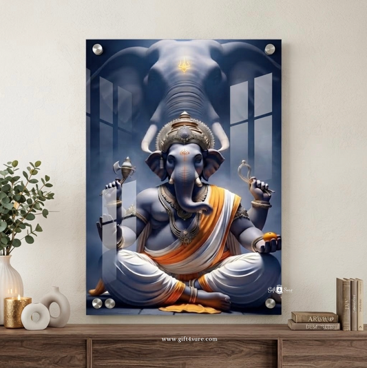 LORD GANESHA UV PRINTED ACRYLIC WALL FRAME-3