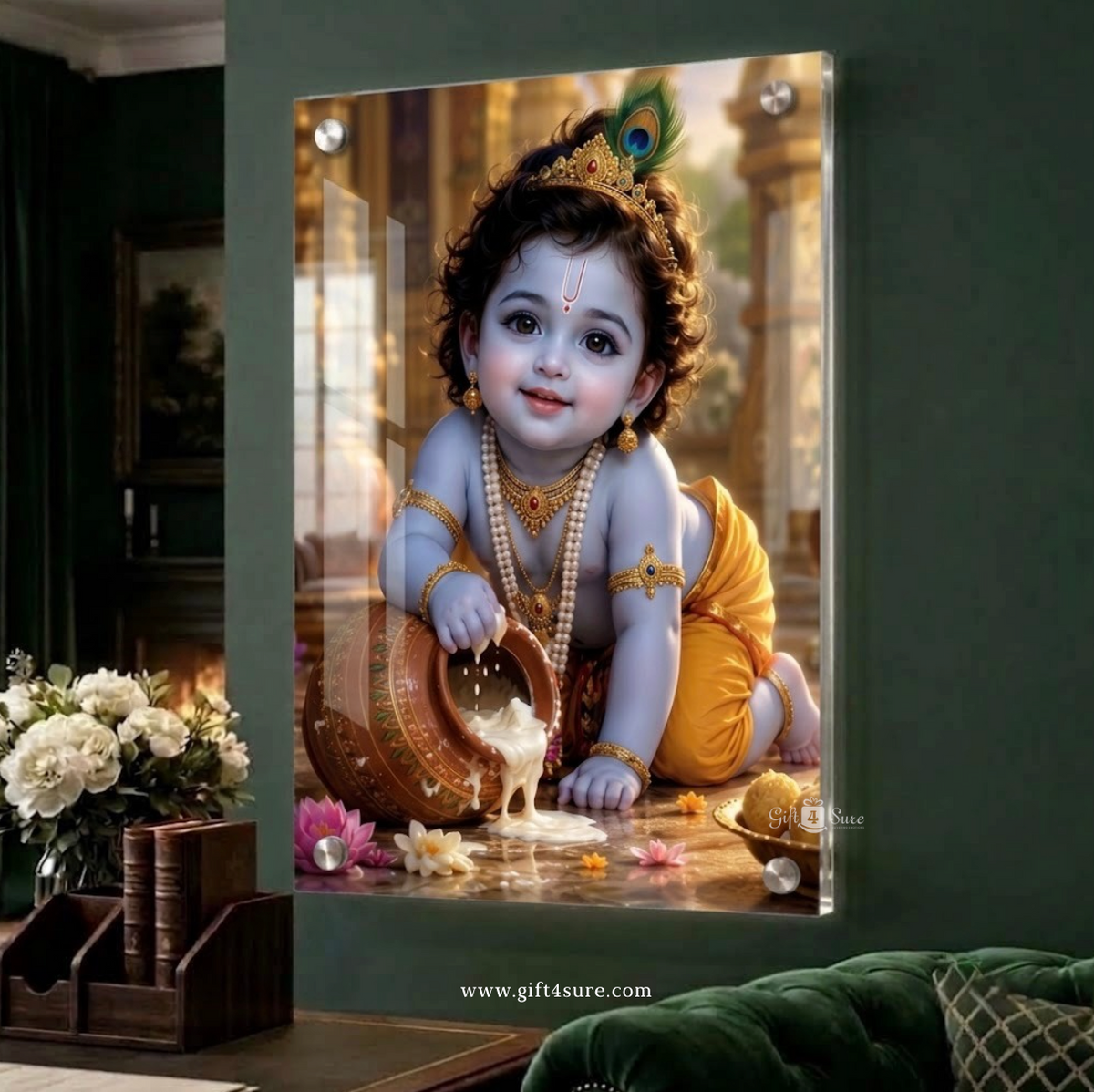 BAAL KRISHNA UV PRINTED ACRYLIC WALL FRAME
