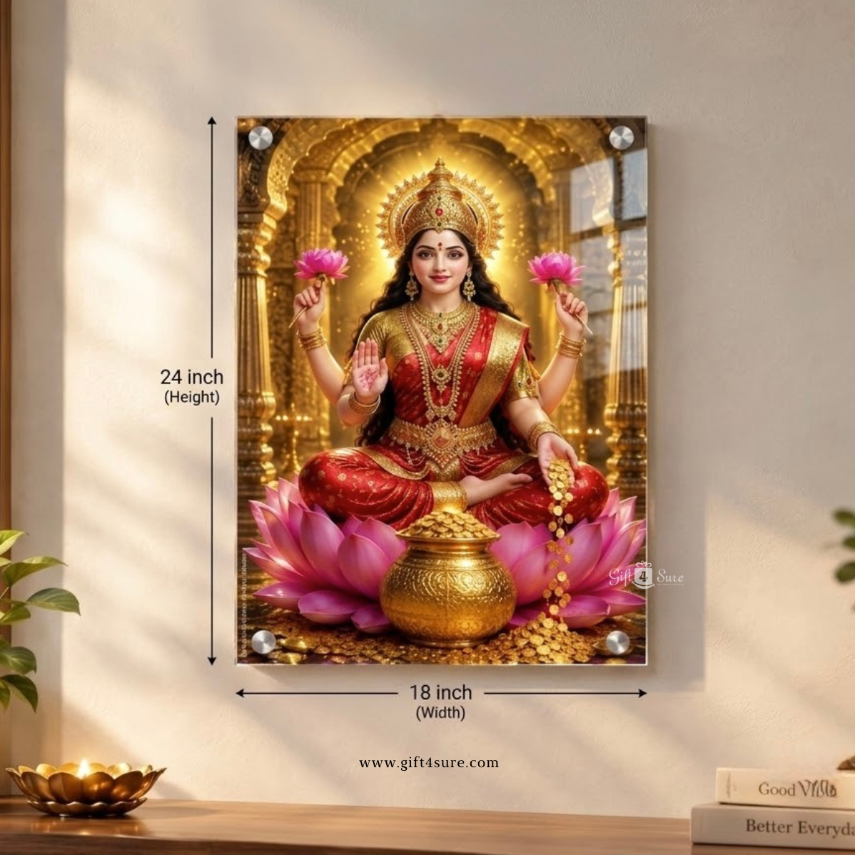 GODDESS LAXMI ACRYLIC UV PRINTED FRAME