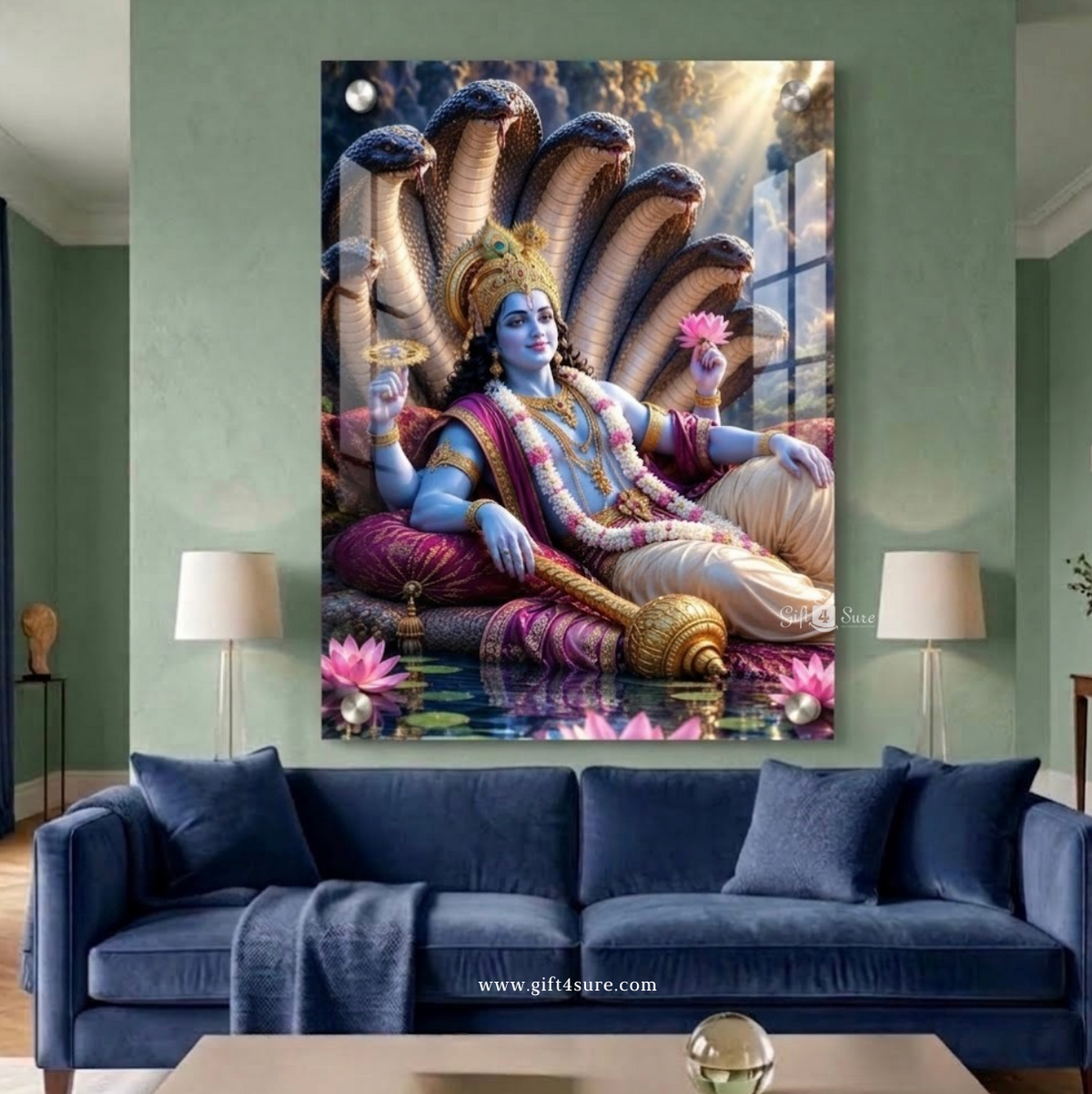 LORD VISHNU UV-PRINTED ACRYLIC WALL FRAME