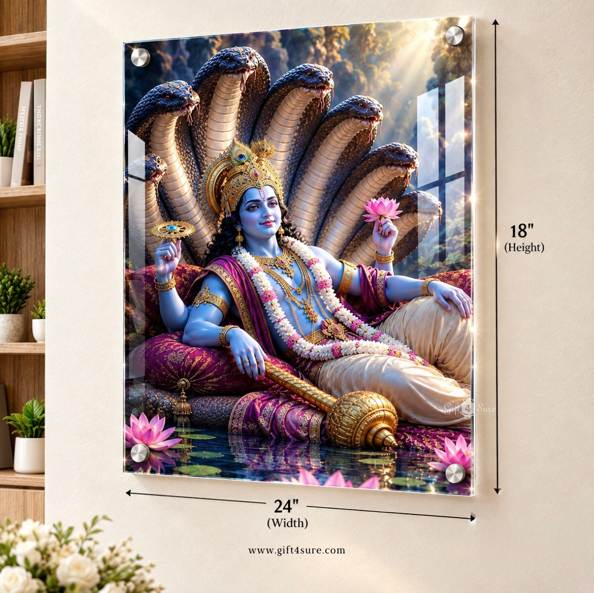LORD VISHNU UV-PRINTED ACRYLIC WALL FRAME