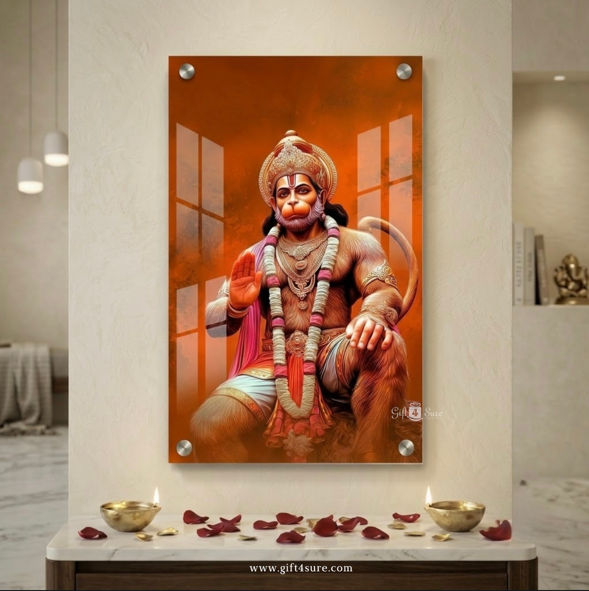 LORD HANUMAN UV-PRINTED ACRYLIC WALL FRAME